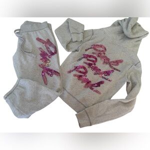 💕Y2K Victoria’s Secret PINK 2012 Sequin Glam Bling Hoodie Jogger Set M HTF💕